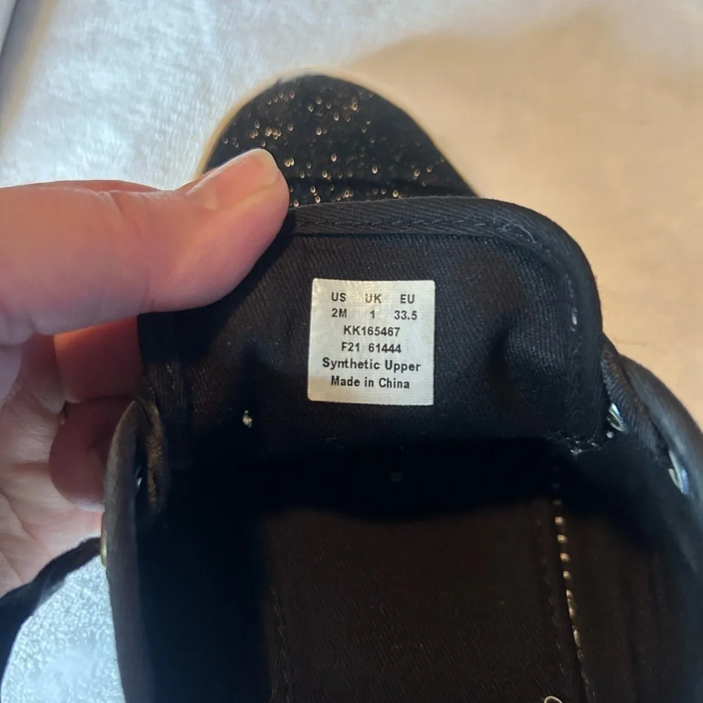 Keds Black Sparkle Sneakers with White Sole and Fabric Upper